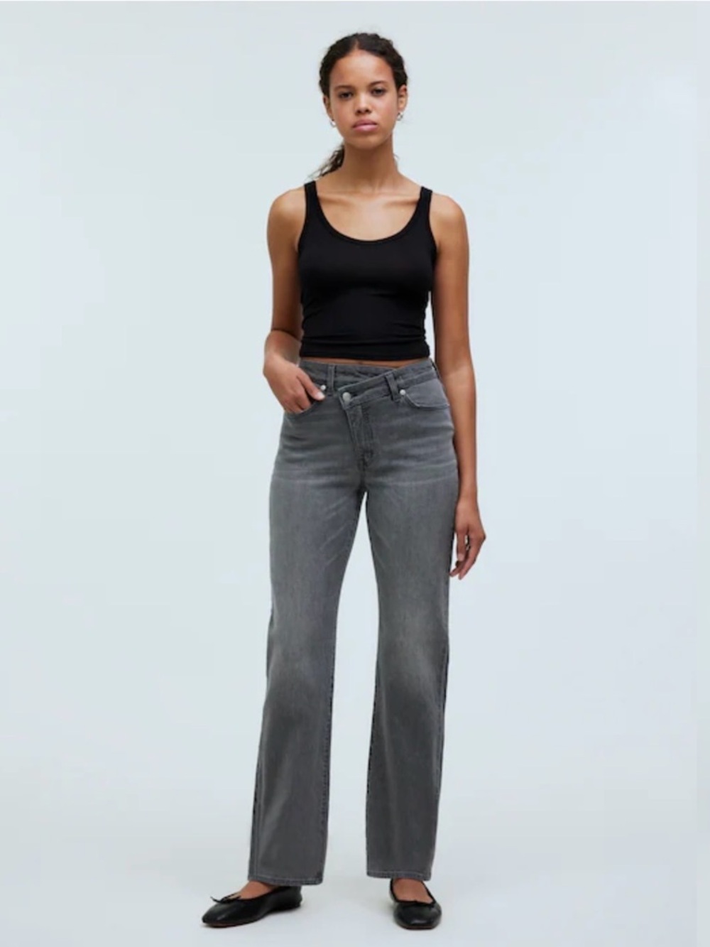 Madewell Jeans High-Rise Straight Leg Jeans in Washed Gray